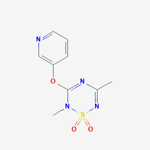 molecular formula C9H10N4O3S B8589758 2,5-Dimethyl-3-[(pyridin-3-yl)oxy]-1lambda~6~,2,4,6-thiatriazine-1,1(2H)-dione CAS No. 90258-58-5