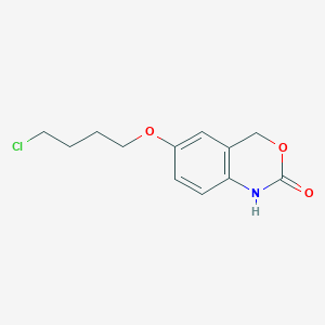 molecular formula C12H14ClNO3 B8589809 6-(4-Chlorobutoxy)-1,4-dihydro-2H-3,1-benzoxazin-2-one CAS No. 89433-41-0