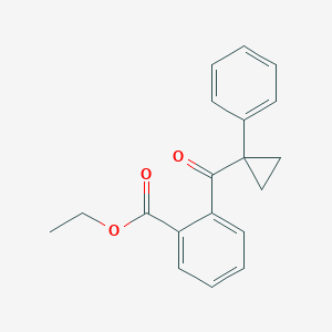 molecular formula C19H18O3 B8589911 Ethyl 2-(1-phenylcyclopropanecarbonyl)benzoate 