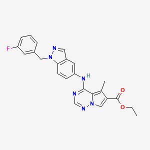 4-[1-(3-Fluoro-benzyl)-1H-indazol-5-ylamino]-5-methyl-pyrrolo[2,1-f][1,2,4]triazine-6-carboxylic acid ethyl ester