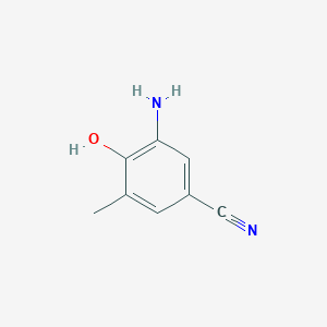 molecular formula C8H8N2O B8589937 3-Amino-4-hydroxy-5-methylbenzonitrile 