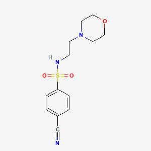 molecular formula C13H17N3O3S B8590033 4-cyano-N-2-morpholinoethyl-benzenesulphonamide 