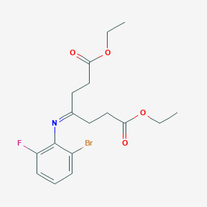 molecular formula C17H21BrFNO4 B8590085 Diethyl 4-[(2-bromo-6-fluorophenyl)imino]heptanedioate 