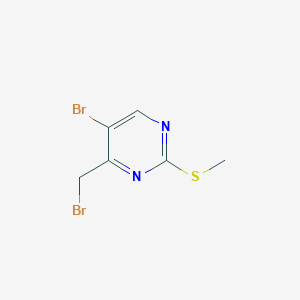 molecular formula C6H6Br2N2S B8590099 5-Bromo-4-(bromomethyl)-2-(methylthio)pyrimidine 