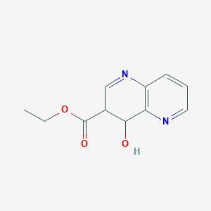 molecular formula C11H12N2O3 B8590133 Ethyl 4-hydroxy-3,4-dihydro-1,5-naphthyridine-3-carboxylate 