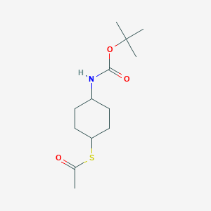 molecular formula C13H23NO3S B8590186 S-[4-(Boc-amino)cyclohexyl] Ethanethioate 
