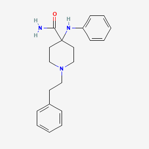 molecular formula C20H25N3O B8590213 4-Piperidinecarboxamide, 4-(phenylamino)-1-(2-phenylethyl)- CAS No. 61085-40-3
