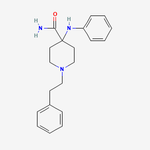 B8590213 4-Piperidinecarboxamide, 4-(phenylamino)-1-(2-phenylethyl)- CAS No. 61085-40-3