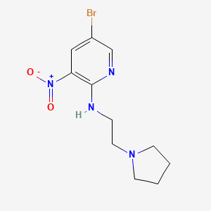 molecular formula C11H15BrN4O2 B8590270 (5-Bromo-3-nitro-pyridin-2-yl)-(2-pyrrolidin-1-yl-ethyl)-amine 