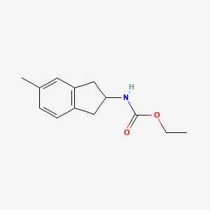 molecular formula C13H17NO2 B8590292 ethyl (5-methyl-2,3-dihydro-1H-inden-2-yl)carbamate 