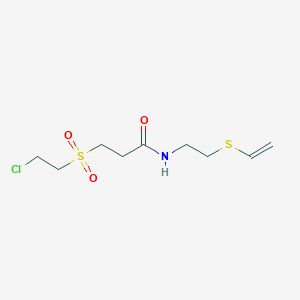 molecular formula C9H16ClNO3S2 B8590385 3-(2-Chloroethanesulfonyl)-N-[2-(ethenylsulfanyl)ethyl]propanamide CAS No. 64433-21-2