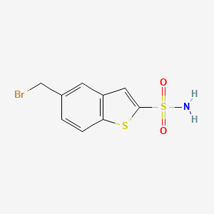 molecular formula C9H8BrNO2S2 B8590430 5-Bromomethyl-2-sulfamoylbenzo[b]thiophene 