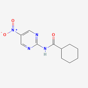 molecular formula C11H14N4O3 B8590550 N-(5-Nitropyrimidin-2-yl)cyclohexanecarboxamide 