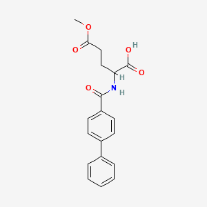 molecular formula C19H19NO5 B8590557 2-[(Biphenyl-4-carbonyl)-amino]-pentanedioic acid 5-methyl ester 