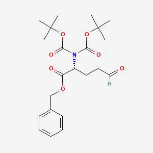 molecular formula C22H31NO7 B8590610 Benzyl N,N-bis(tert-butoxycarbonyl)-5-oxo-D-norvalinate 