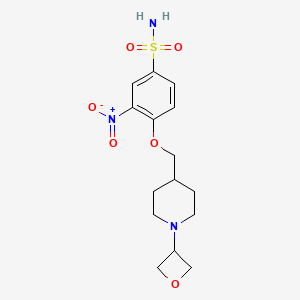 molecular formula C15H21N3O6S B8590627 3-Nitro-4-((1-(oxetan-3-yl)piperidin-4-yl)methoxy)benzenesulfonamide 