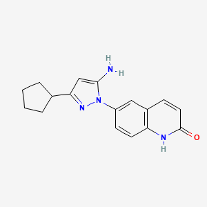 6-(5-amino-3-cyclopentyl-1H-pyrazol-1-yl)quinolin-2(1H)-one