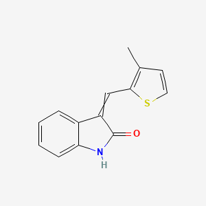 molecular formula C14H11NOS B8590696 3-[(3-Methylthien-2-yl)methylene]-2-indolinone CAS No. 186610-98-0
