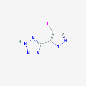molecular formula C5H5IN6 B8590759 5-(4-Iodo-1-methyl-1H-pyrazol-5-yl)-1H-tetrazole 
