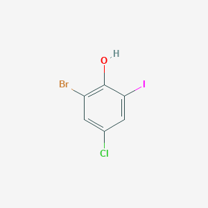 molecular formula C6H3BrClIO B8590783 2-Bromo-4-chloro-6-iodophenol 