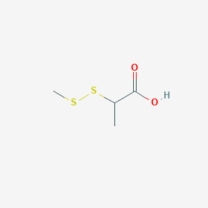 molecular formula C4H8O2S2 B8590995 2-Methyldisulfanyl-propionic acid 