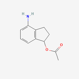 molecular formula C11H13NO2 B8591003 4-Amino-1-indanyl acetate 