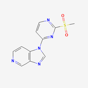molecular formula C11H9N5O2S B8591028 2-Methanesulfonyl-4-[5-azabenzimidazol-1-yl]pyrimidine 