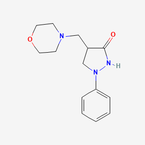 molecular formula C14H19N3O2 B8591122 4-[(Morpholin-4-yl)methyl]-1-phenylpyrazolidin-3-one CAS No. 27316-20-7