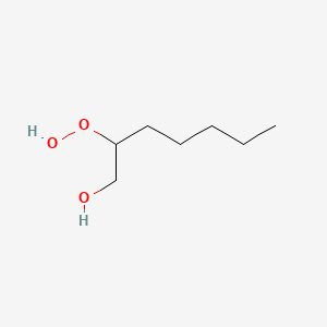 molecular formula C7H16O3 B8591123 2-Hydroperoxyheptan-1-OL CAS No. 577991-68-5