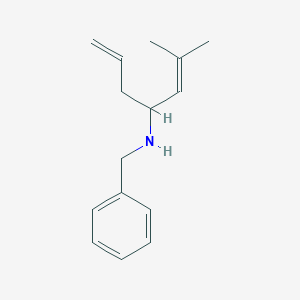 molecular formula C15H21N B8591144 Benzenemethanamine, N-[3-methyl-1-(2-propenyl)-2-butenyl]- CAS No. 111865-53-3