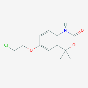 molecular formula C12H14ClNO3 B8591150 6-(2-Chloroethoxy)-4,4-dimethyl-1,4-dihydro-2H-3,1-benzoxazin-2-one CAS No. 89433-31-8
