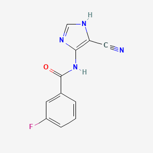 molecular formula C11H7FN4O B8591158 N-(5-Cyano-1H-imidazol-4-yl)-3-fluorobenzamide CAS No. 102186-58-3
