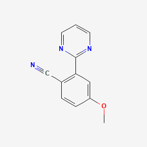 molecular formula C12H9N3O B8591180 4-Methoxy-2-(pyrimidin-2-yl)benzonitrile 