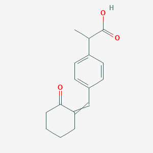 molecular formula C16H18O3 B8591196 2-[4-(2-Oxocyclohexylidenemethyl)phenyl]propionic acid CAS No. 344338-25-6