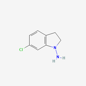 molecular formula C8H9ClN2 B8591204 6-Chloro-2,3-dihydroindol-1-yl amine 