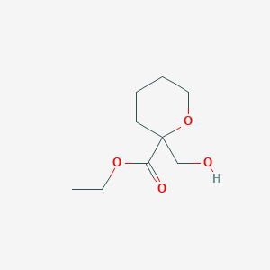 molecular formula C9H16O4 B8591315 ethyl 2-(hydroxymethyl)tetrahydro-2H-pyran-2-carboxylate 