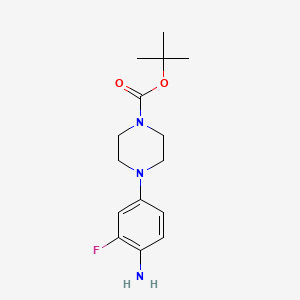 molecular formula C15H22FN3O2 B8591377 Tert-butyl 4-(4-amino-3-fluorophenyl)piperazine-1-carboxylate 