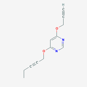 molecular formula C12H12N2O2 B8591399 4-(2-Pentyn-1-yloxy)-6-(2-propyn-1-yloxy)pyrimidine 