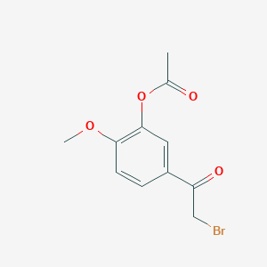 molecular formula C11H11BrO4 B8591427 5-(2-Bromoacetyl)-2-methoxyphenyl acetate CAS No. 85465-60-7