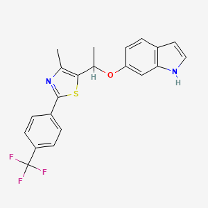 molecular formula C21H17F3N2OS B8591577 6-(1-{4-Methyl-2-[4-(trifluoromethyl)phenyl]-1,3-thiazol-5-yl}ethoxy)-1H-indole CAS No. 820960-02-9