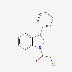 molecular formula C16H14ClNO B8591582 2-Chloro-1-(3-phenyl-2,3-dihydro-1H-indol-1-yl)ethan-1-one CAS No. 62236-22-0
