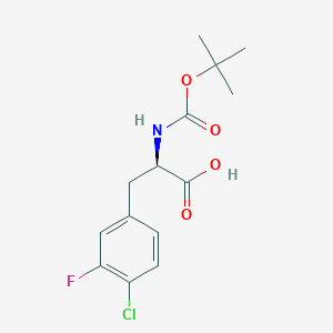 molecular formula C14H17ClFNO4 B8591587 (R)-2-(tert-butoxycarbonylamino)-3-(4-chloro-3-fluorophenyl)propanoic acid 