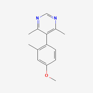 molecular formula C14H16N2O B8591708 5-(4-Methoxy-2-methylphenyl)-4,6-dimethylpyrimidine 