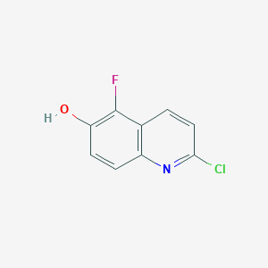 molecular formula C9H5ClFNO B8591709 2-Chloro-5-fluoroquinolin-6-ol 