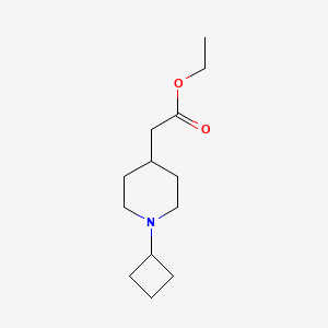molecular formula C13H23NO2 B8591720 Ethyl 2-(1-cyclobutylpiperidin-4-yl)acetate 