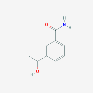 molecular formula C9H11NO2 B8591838 3-(1-Hydroxyethyl)benzamide 