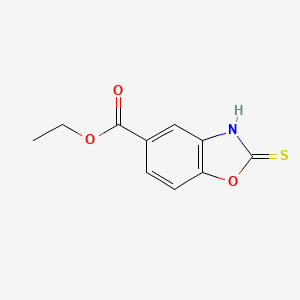 molecular formula C10H9NO3S B8591898 5-Ethoxycarbonyl-2-mercaptobenzoxazole 