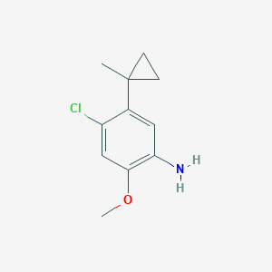 molecular formula C11H14ClNO B8591915 4-Chloro-2-methoxy-5-(1-methylcyclopropyl)benzenamine CAS No. 1629269-91-5
