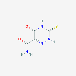 molecular formula C4H4N4O2S B8591935 5-Oxo-3-thioxo-2,3,4,5-tetrahydro-1,2,4-triazine-6-carboxamide CAS No. 7338-77-4