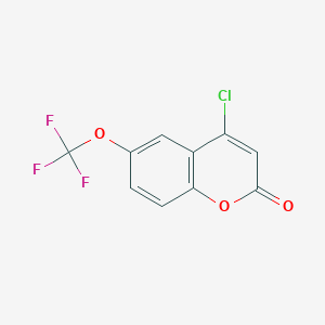 molecular formula C10H4ClF3O3 B8591948 4-Chloro-6-(trifluoromethoxy)-2H-1-benzopyran-2-one CAS No. 174013-28-6